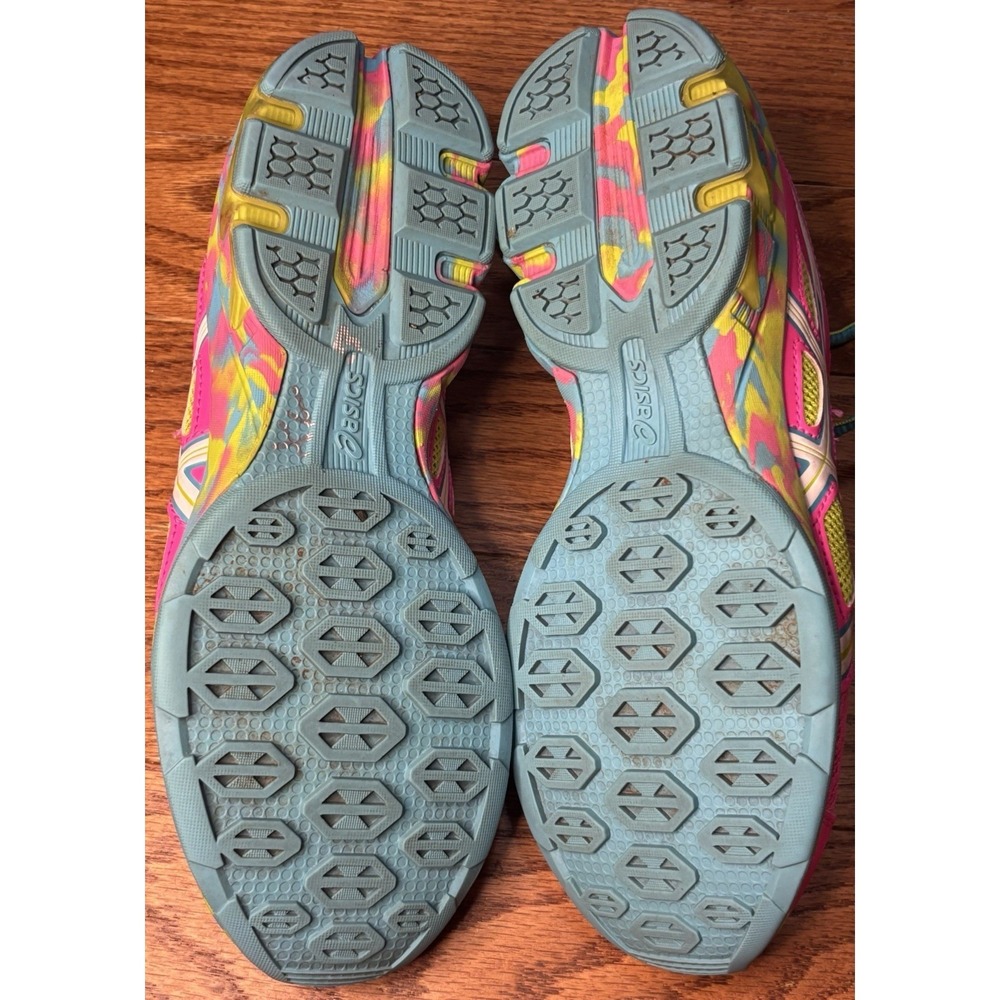 Asics Gel Frantic 7 Pink White Lime Woman's Size 8 Shoes Psychedelic Running - Picture 11 of 11